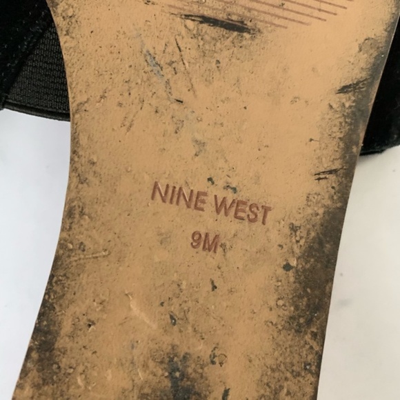 Nine West // Black Suede Twist Strap Sandals 9 - Picture 7 of 7